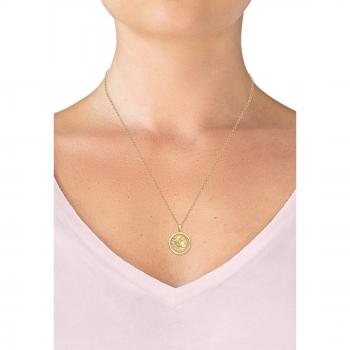 Elli Kette mit Anhänger Münze Plättchen Coin Vintage Antik 925 Silber, Länge 45 cm, Damen