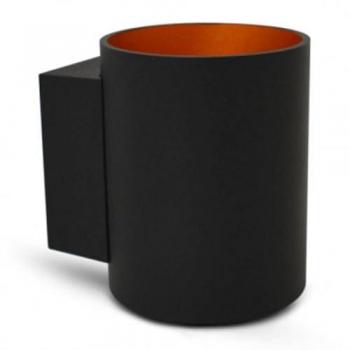 Applique Murale LED Cylindrique Noir Doré G9 5W 102mmx81mm sans ampoule