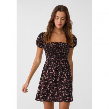 Flowing Purple Print Dress – Medium