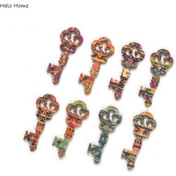 30pcs Wooden Key-Shaped Craft Chips for Scrapbooking