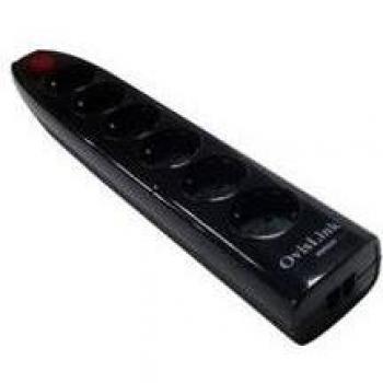 Regleta ovislink 6 tomas schuko + 2 rj11 proteccion telefono con interruptor