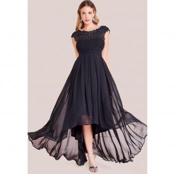 Crochet & Pleated Top High Low Maxi
