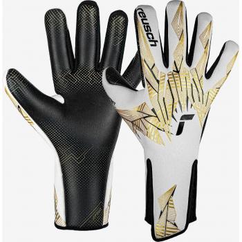 Reusch Pure Contact Gold X GluePrint Riemenlose Torwarthandschuhe Weiß-Gold-Schwarz F1131 Größe 11
