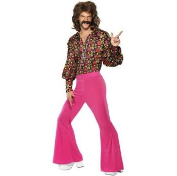 Vêtement disco rose et fleurs pour homme L