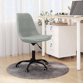 Sedia Rotante in Tessuto Color Grigio Chiaro vidaXL