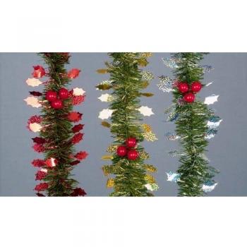 Tinsel Garland with Holly and Berries