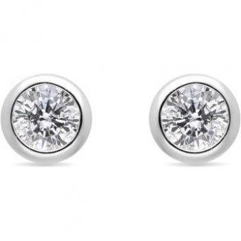 Pendientes de circonita brillante Luxenter con acabado en rodio