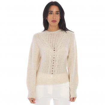 Pullover Twinset Actitude con treccia bianca, misto lana, taglia XS