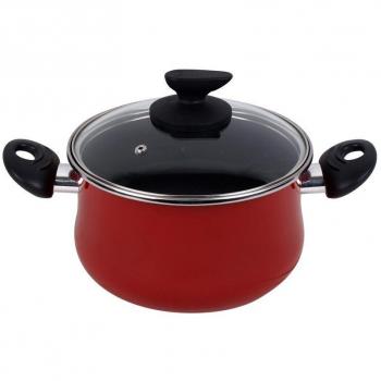 IMAGEFESA PRAGA olla 24, acero esmaltado vitrificado, en granate, inducción y lavavajillas