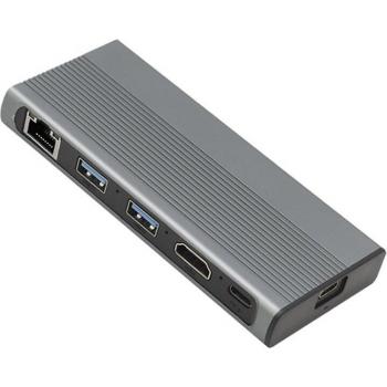 USB C Hub für M.2 NVME SSD-Gehäuse, HDMI-Anschluss + USB 3.1 + Netzwerkkabelanschluss + Power Delivery Typ-C Dockingstation