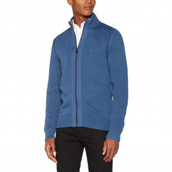 Tommy Hilfiger Simon Z-Thru CF, Chaqueta Punto para Hombre, Ensign Blue 457, Medium