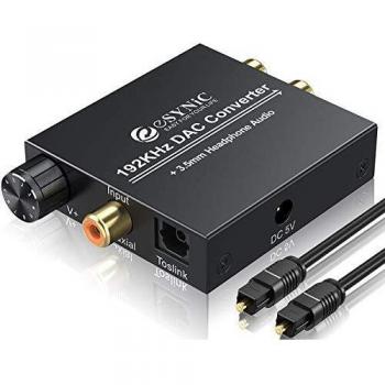 Convertitore Audio ESYNiC 192kHz, Regolazione Volume e Coassiale L/R