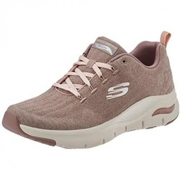 Sneakers Skechers Arch Fit Comfy Wave Beige/Rosa Donna Taglia 40