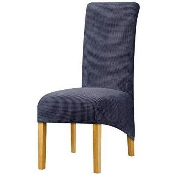Hotel Quality Grey Blue Chair Slipcovers for High Back Chairs, 6 Count by Loreate XL