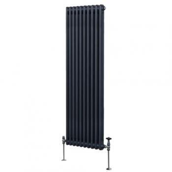 Radiador de Acero Gris Antracita 2 Columnas 1800×472 mm Montado en Pared y Kit Incluido