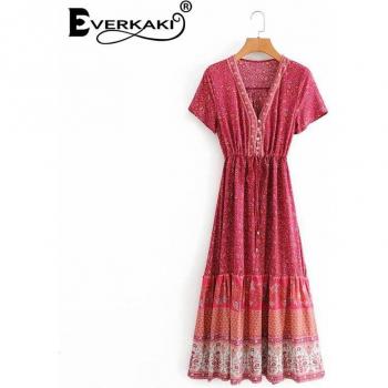 Maxi Vestido Étnico Boho para el Verano