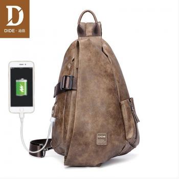 DIDE Men's Vintage Leather Messenger Bag