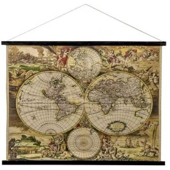 Rechteckige Weltkarte auf Leinwand – 75 x 100 x 2 cm