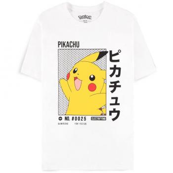Camiseta Blanca Pikachu Pokemon Talla XL