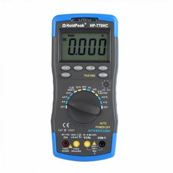 Multimetre HP 770HC HoldPeak digital, portée automatique, True RMS, NCV, essais temp./fréq./cycle d’usage