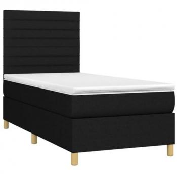 VidaXL Boxspringbett Joy mit Matratze & LED Schwarz 90x200 cm