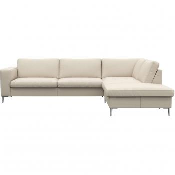 FLEXLUX Fiore L‑Ecksofa – 100 % Echteder Polsterung, warmweiß