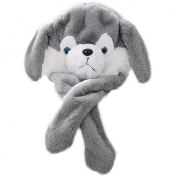 Husky Dog Earflap Cap with LED Features