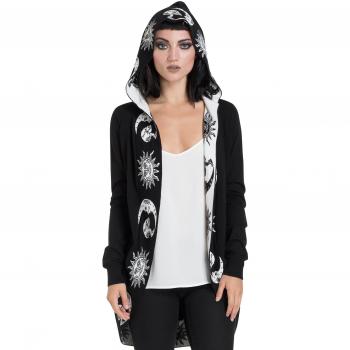Jawbreaker Moonstone Cardigan in Übergröße schwarz-weiß