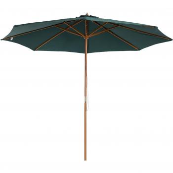 Ombrellone da Giardino in Legno Φ300 x 250 cm, Verde Scuro