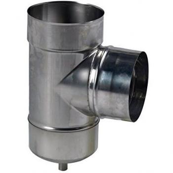 Té de tubage EQ inox 90° piquage mâle + purge D180