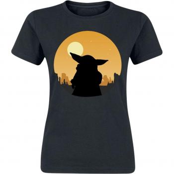 Star‑Wars: Grogu Sunset – Lizenzierter Damen‑Tee, Schwarz, XL