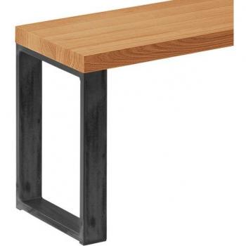 Sitzbank aus Massivholz mit Stahlgestell