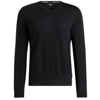 BOSS Strickpullover Baram-L mit Logo-Stick (1-tlg)