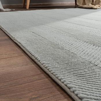 Tappeto Antiscivolo Grigio Moderno 120x160 cm, Pelo Corto, Stile Boho Scandinavo