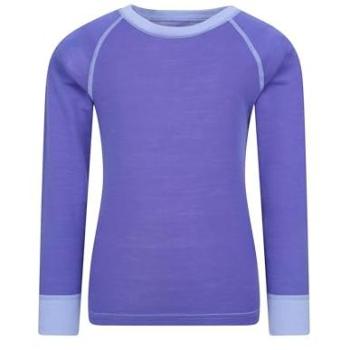 Violette Merino-Rundhals-Baselayer für Mädchen