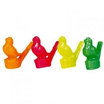Sifflet oiseau en plastique coloré
