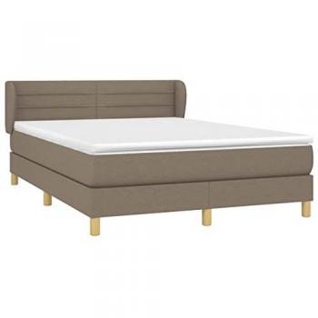 Lit avec matelas taupe 140x190 cm