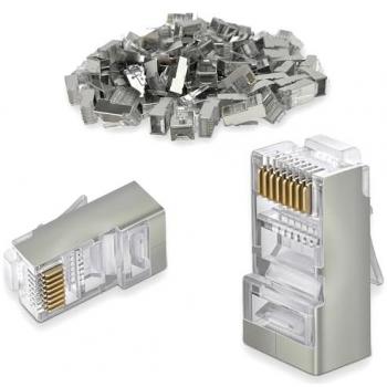 Sachet de 100 connecteurs RJ45 8‑8 Cat. 5e blindés – Pour réseaux Ethernet
