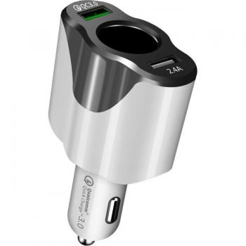 Voltímetro y Cargador 120W para Auto, Tableta y GPS con Puerto USB