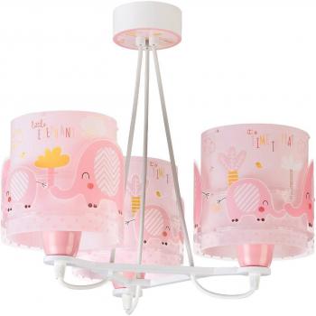 Pendelleuchte Little Elephant 3-flammig für das Kinderzimmer, rosa