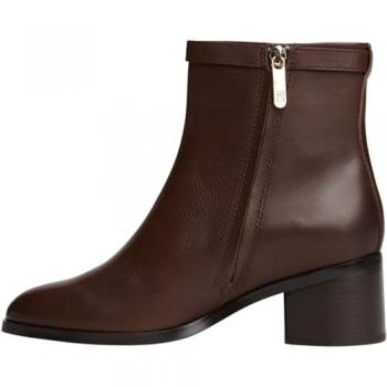 Monogramed Brown Leather Ankle Boot – Tommy Hilfiger Edition