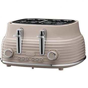 Sienna 4 Slice Toaster High Lift 6 Browning Settings Taupe SDA2485GE