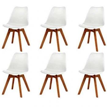 Sillas de comedor blancas 6 unidades