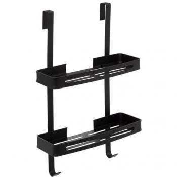 Serviteur de douche 2 niveaux adhésif noir Blackalu 5five
