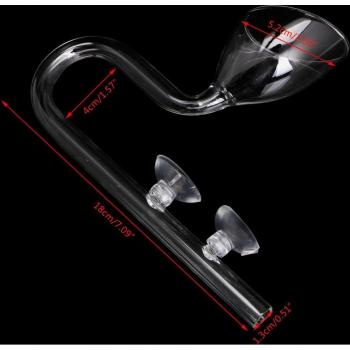 13mm/17mm Glass Lily Pipe for Aquarium with Suction Cup
