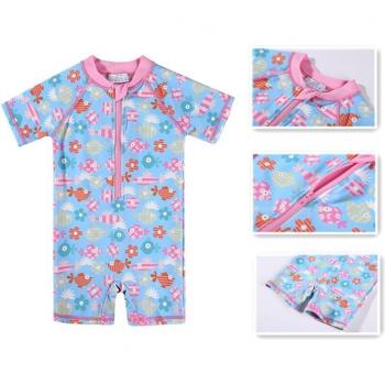 Bañador compacto para niña, estilo único, protección UPF 50+ y patrón atractivo