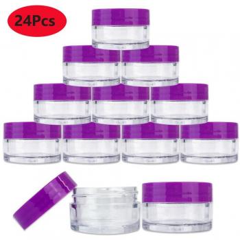 Tarros redondos de 20ml, vacíos, para muestras de sombras, 24 unidades