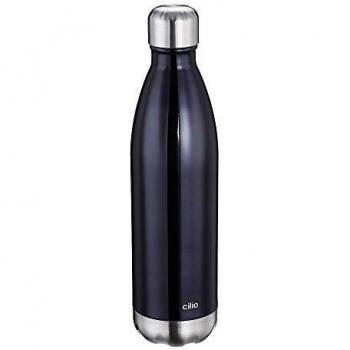 Cilio ELEGANTE Thermosflasche, 750ml, schwarz, hält bis zu 24h kalt
