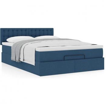Lit convertible Prolenta Premium en tissu bleu 140x190 cm