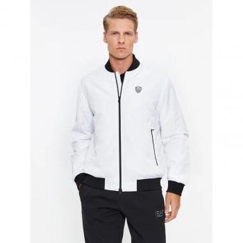 Veste Bomber EA7 Homme Tissu Technique Blanc